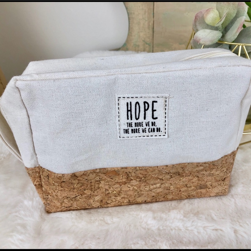Love Clean Cotton and Cork Cosmetic Bag Case